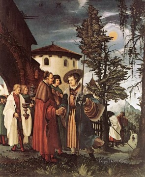 regents of the st elizabeth hospital of haarlem Painting - St Florian Taking Leave Of The Monastery Flemish Denis van Alsloot